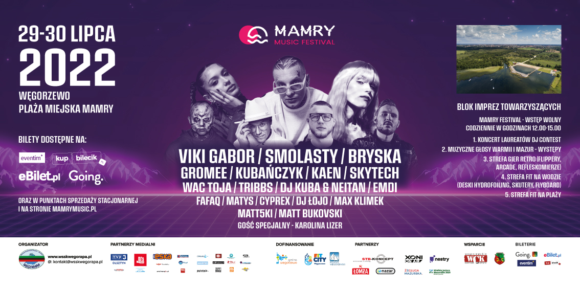 MAMRY Festiwal już w lipcu na plaży w Węgorzewie
